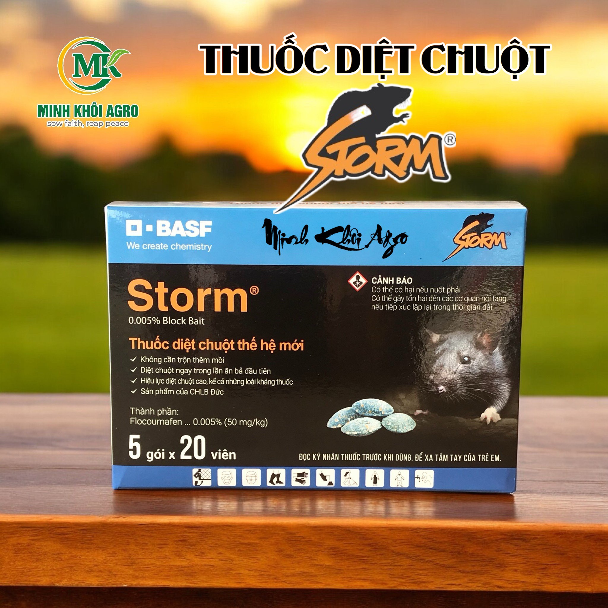 Thuốc diệt chuột Storm 0.05% - Gói 20 viên